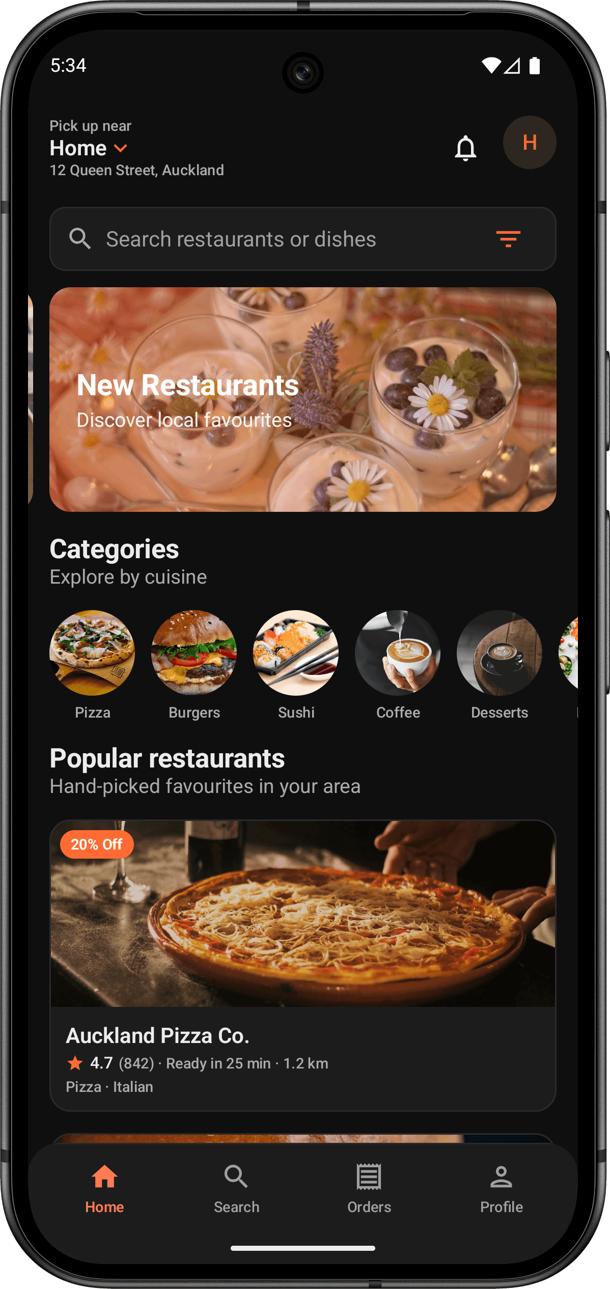 CraveNow food delivery app — RR Tech mobile product showcase